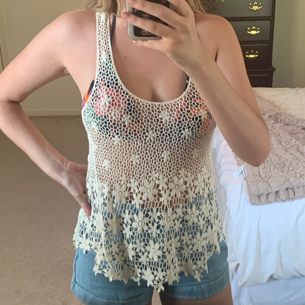 Floral Crochet Tank Top